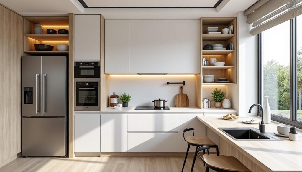 Lire la suite à propos de l’article Astuces pour maximiser l&rsquo;espace et l&rsquo;efficacité de votre cuisine fermée